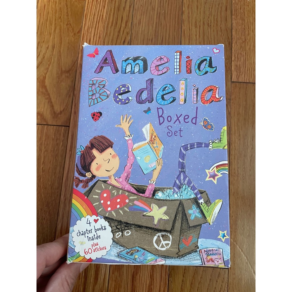 Amelia Bedelia Chapter Books Boxed Set 1-4 Herman Parish Paperback Stickers